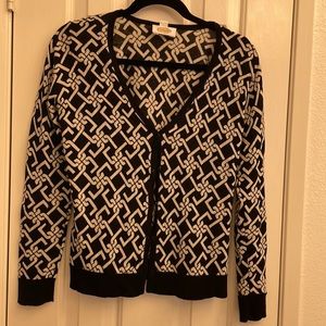 Talbots black and white cardigan